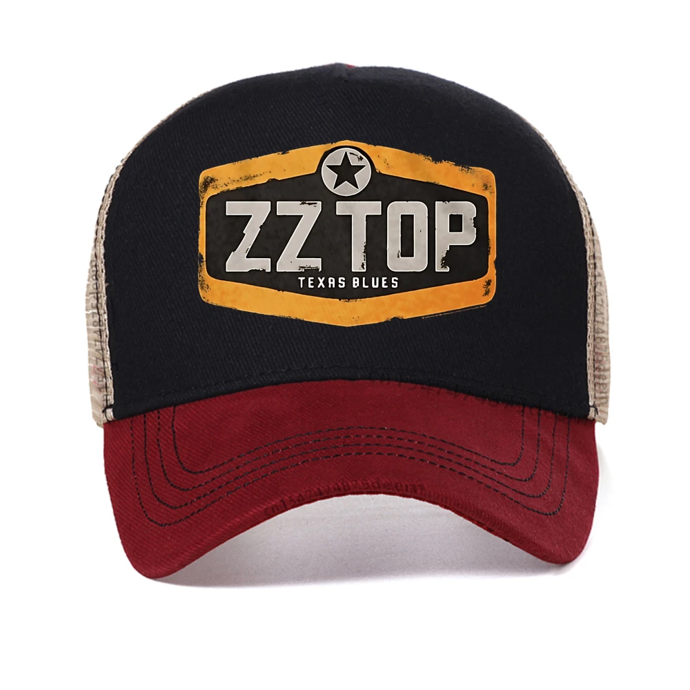 

ZZ Top Texas Blues print baseball cap fashion causal outdoor sun caps summer adjustable mesh trucker hats sun Snapback Hat