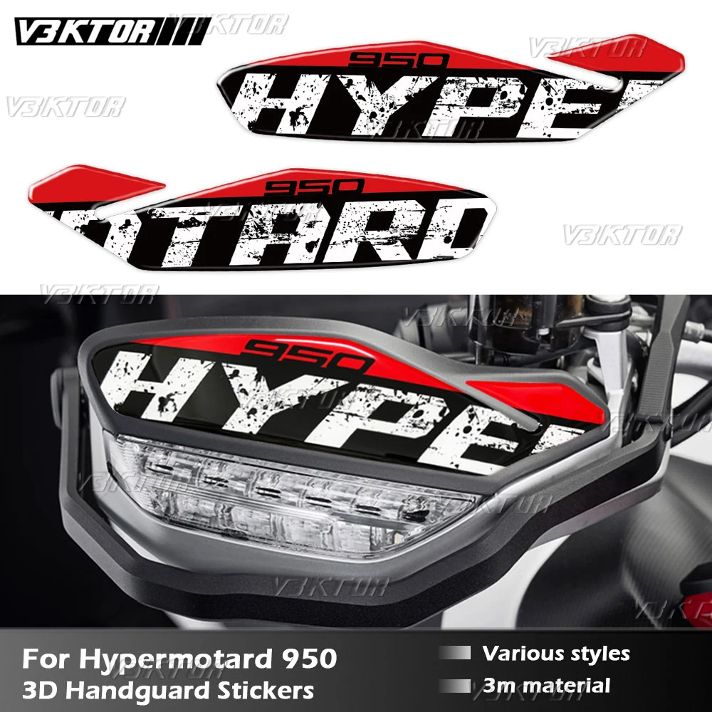 For Hypermotard 950 SP 950 RVE 3D Motorcycle Handguard Stickers Hand Guard Shield Protection Decals