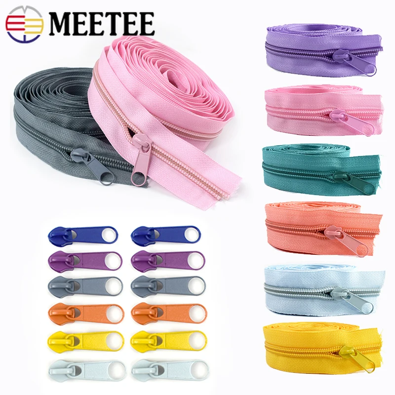 

3# 5# 3/5/10M Rainbow Nylon Zipper Tape with Sliders for Bags Garments DIY Sewing Accessories Decorative Zip Closure Repair Kit