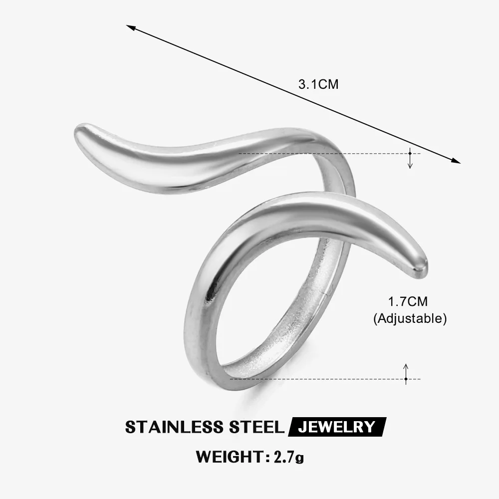 Minimalist Line Rings Adjustable Open Stackable Ring For Women Geometric Bold Ins Fashion Jewelry Gift