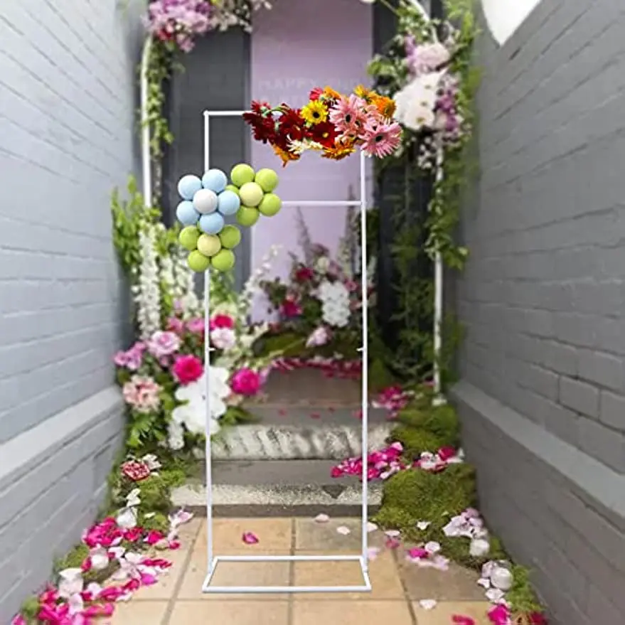 155cm Metal Balloon Arch Stand Kit Wedding Birthday Party Backdrop Frame w/ Base Garden Flower Display Stand