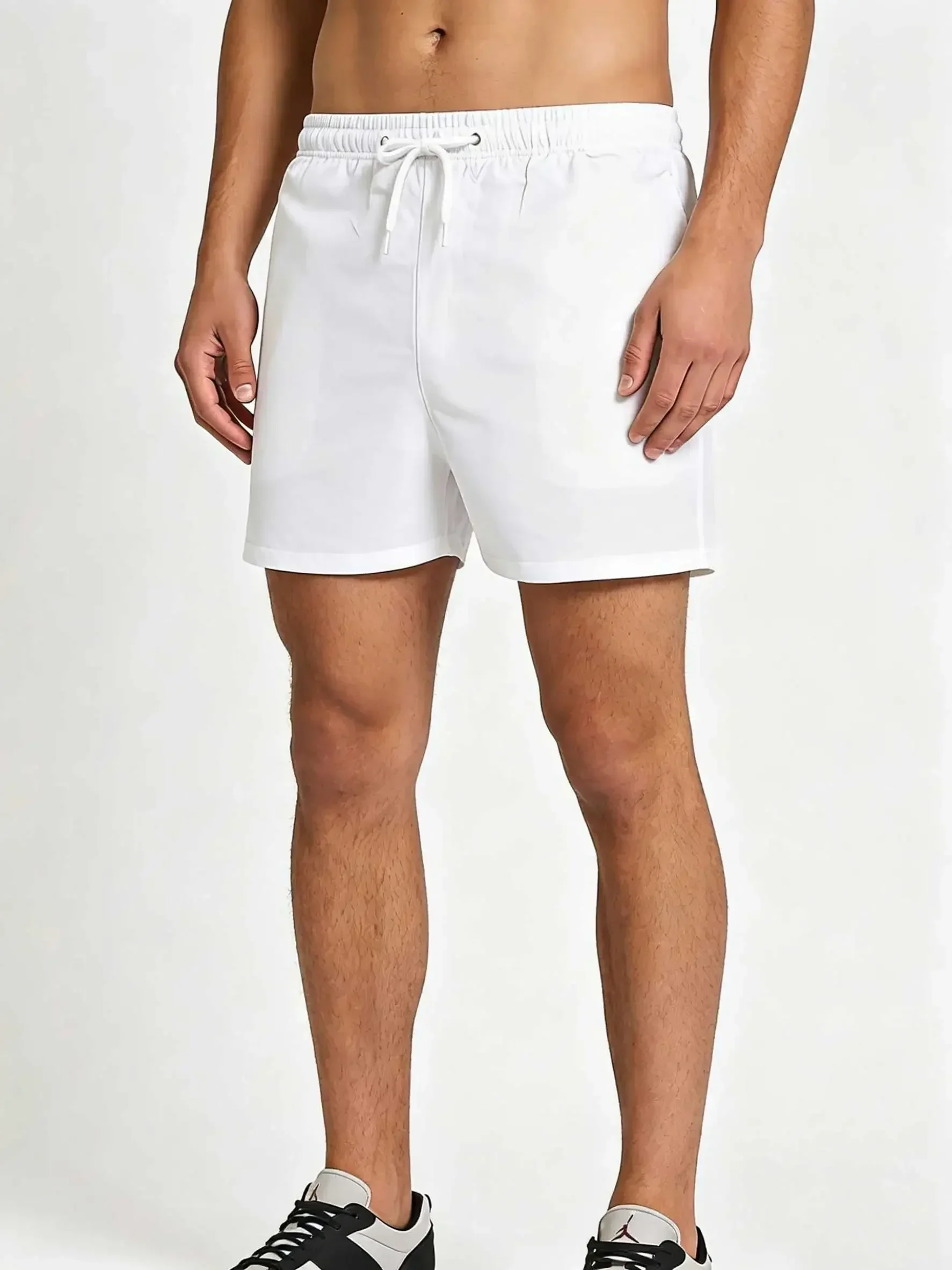 Herren-Badeshorts mit Kordelzug und Netzfutter, elastischem Bund, atmungsaktiv, weich, lässig, Alltags-Streetwear – Detail 6