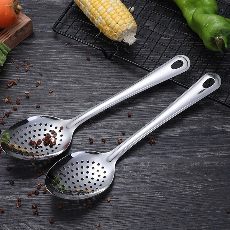 201 Stainless Steel Soup Spoon Colander Ladle Filter Strainer Food Skimmer With Handle Useful For Kitchen Gadgets Kitchenware