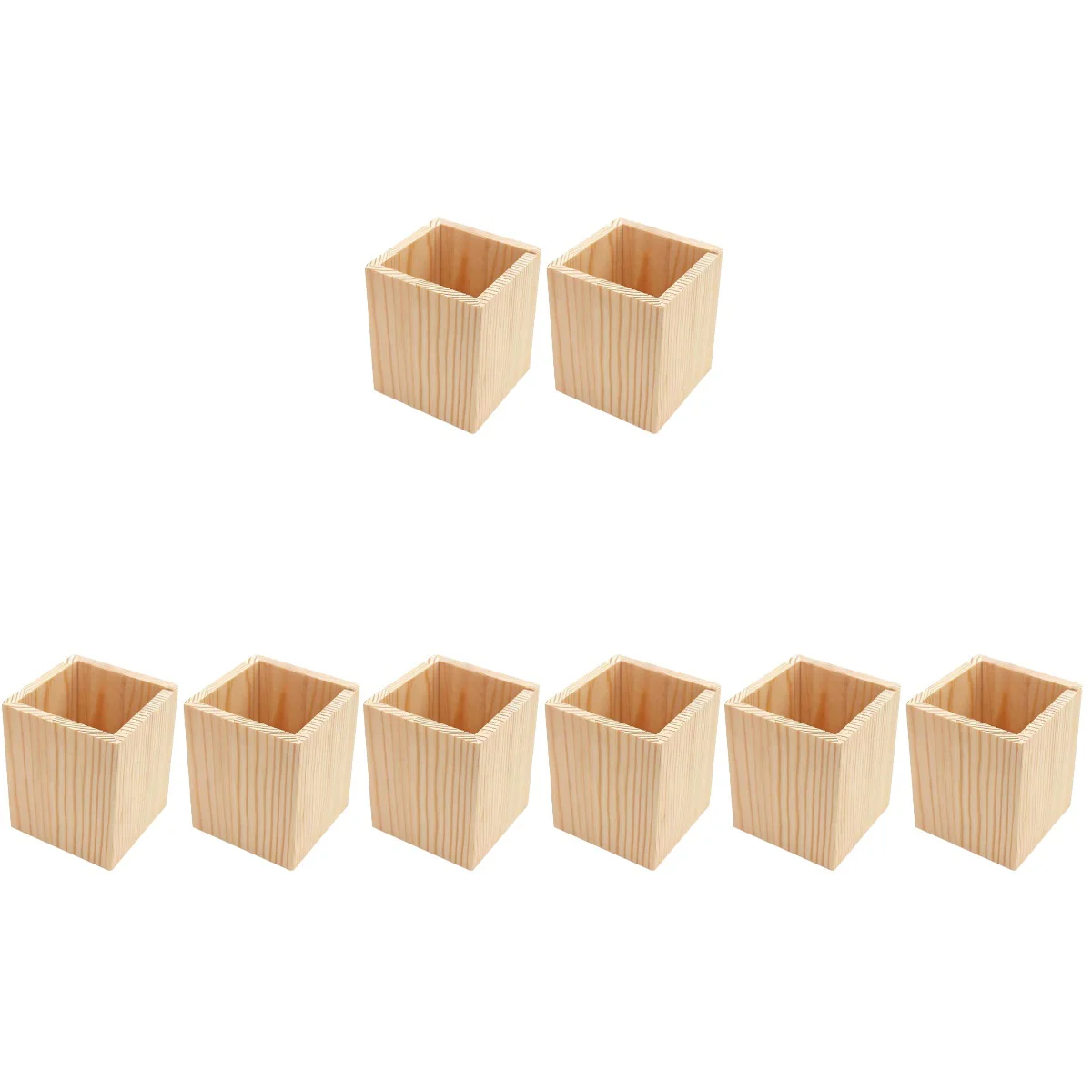 

4 Pack Pine Pen Holder Stationery Organizers Nice Makeup Brush Pot Wood Pencil Holders Gel Container Desktop Wooden