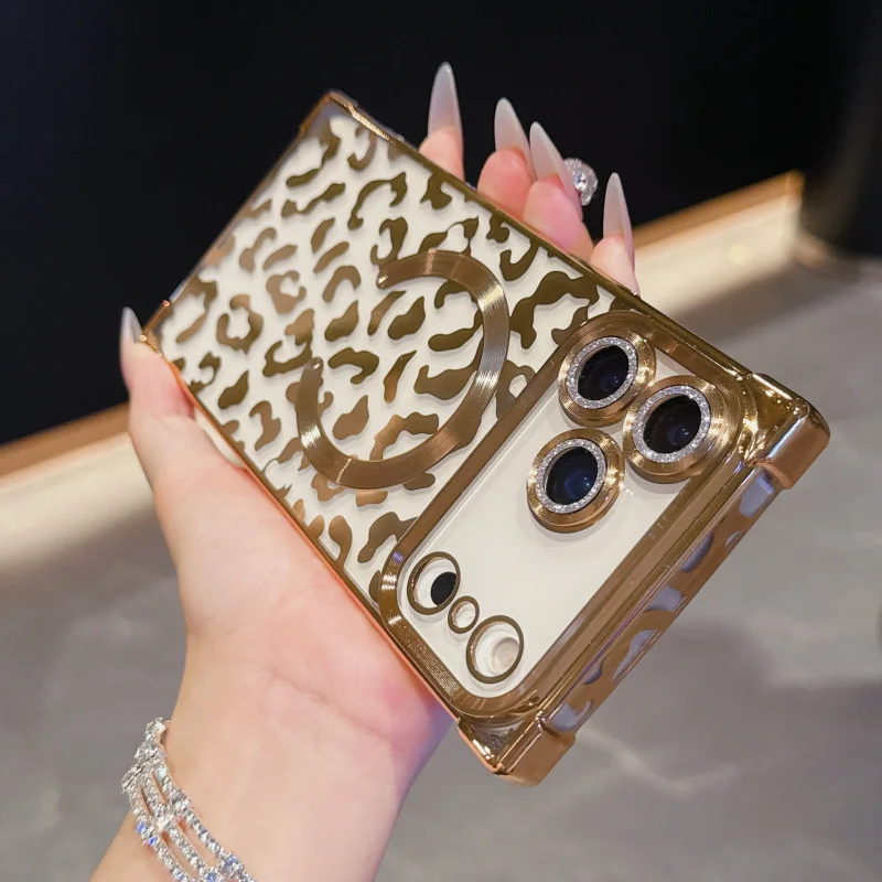 

Четырехугольный гальванический чехол для телефона с защитой от падения для Apple17Promax iPhone16Pro 15/14/13Promax, универсальный защитный чехол