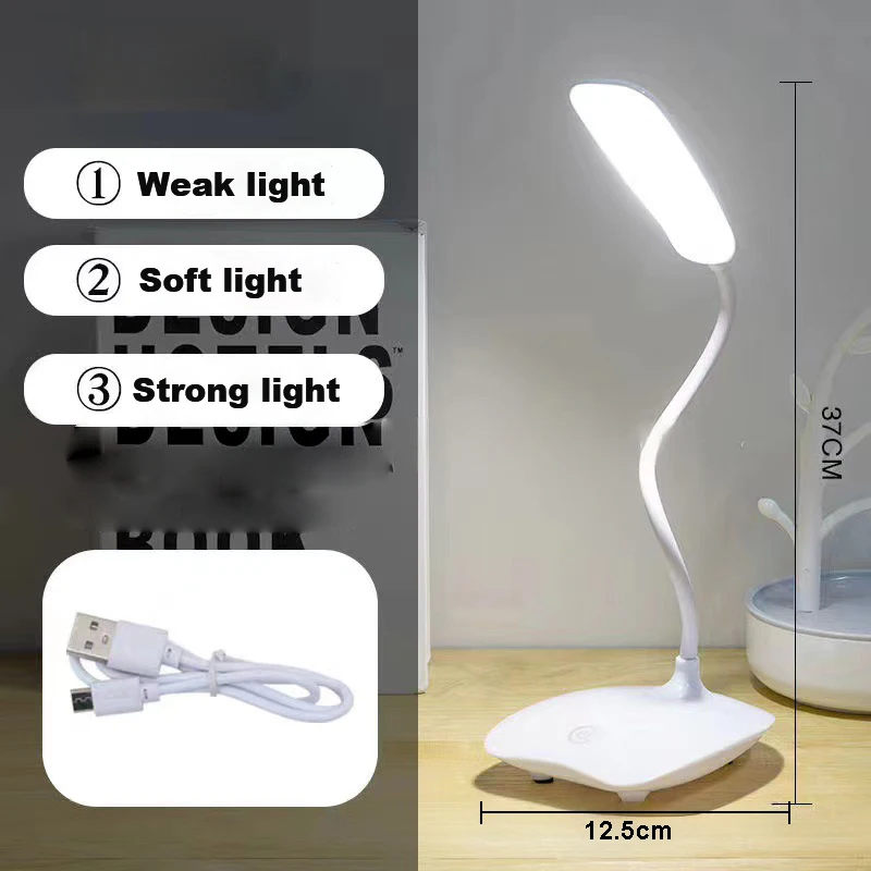 USB Charging Plug-in Mini LED Desk Lamp Reading Book Light Eye-Protection Children Study Table Lamp Night Light