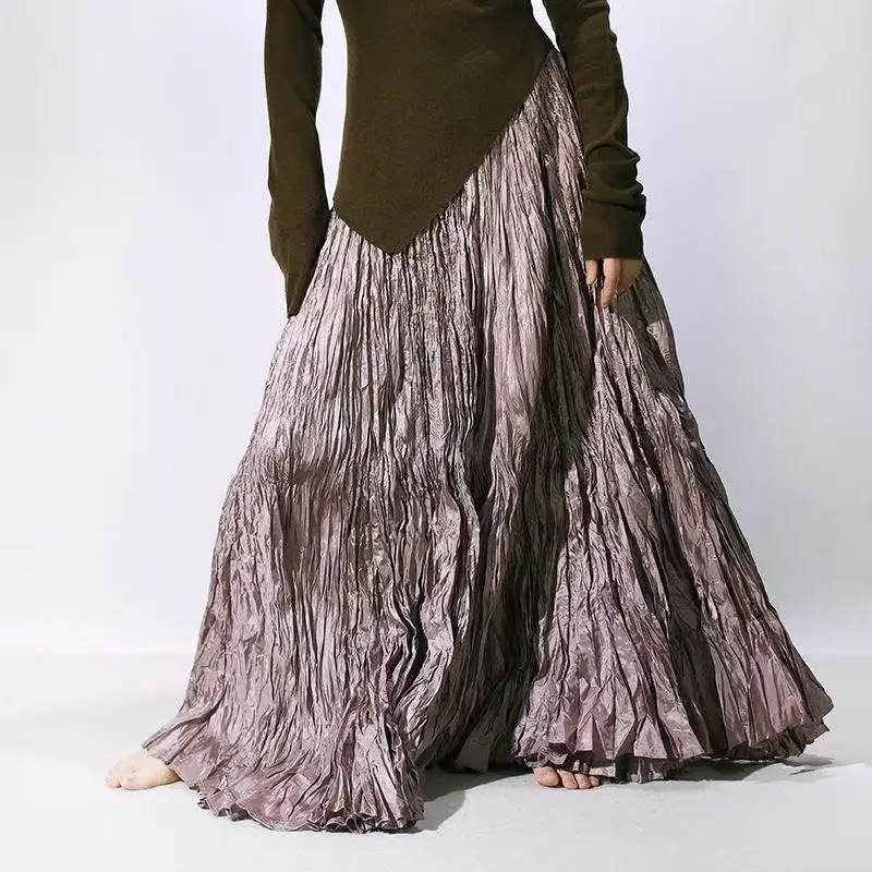 Gefalteter Rock Modekleidung Damenröcke Maxi Y2k Elegant Strand Saia Ropa Mujer Casual Vestido Boho Langer Rock Faldas Harajuku