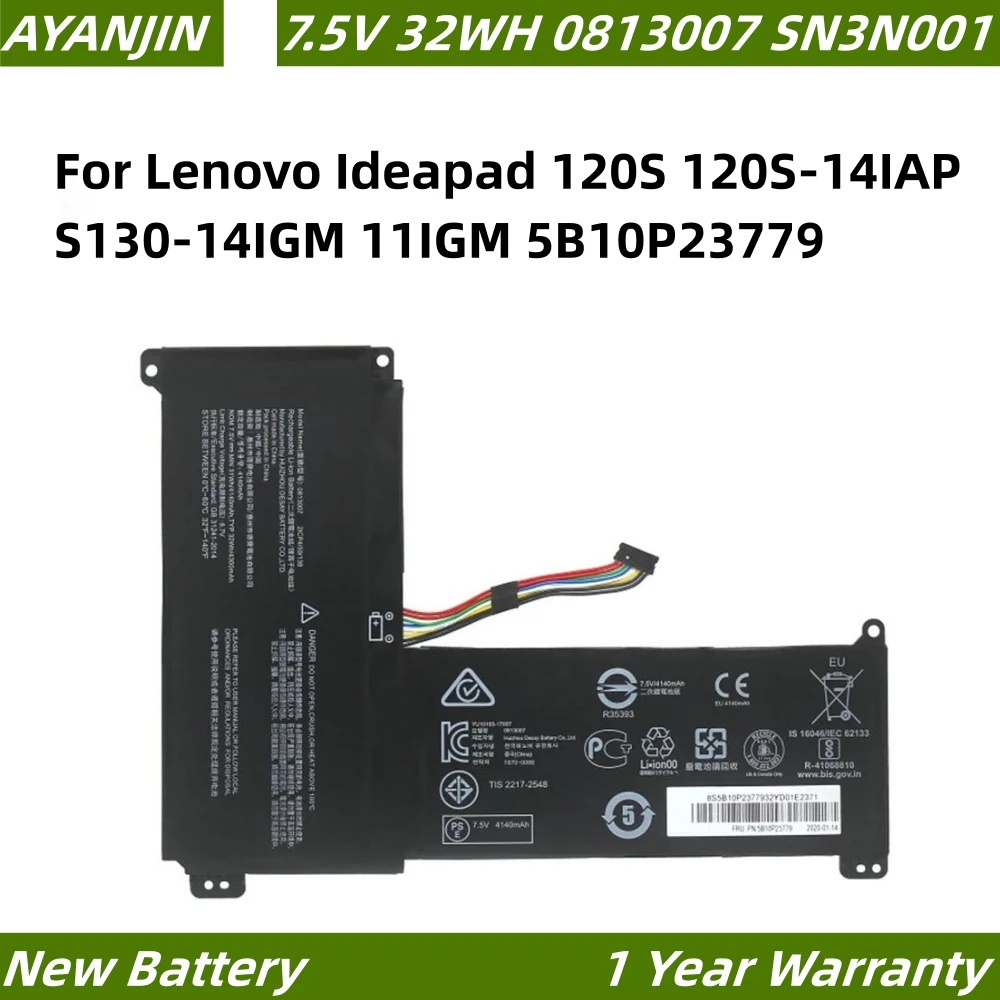 0813007 7.5V 4300Mah Laptop Batterij Voor Lenovo Ideapad 120S 120S-14iap S130-14IGM 11igm 5b10p23779 2icp4/59/138 Sn3n001