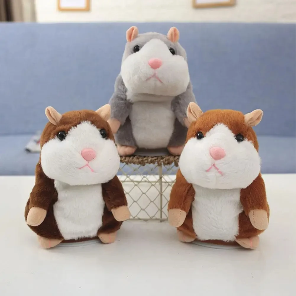 New Lovely Talking Hamster Plush Toys Speak Talk Sound Record Repeat Stuffed Plush Animal Kawaii Hamster Toys For Children Gifts