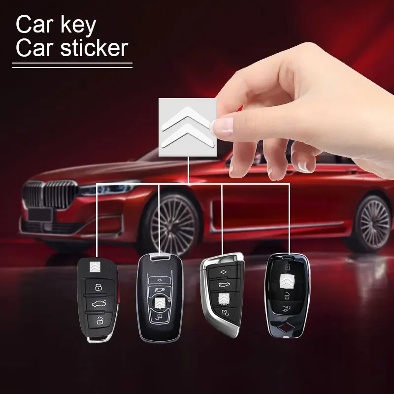 5Pcs Car Remote Key Emblem Sticker Aluminum Keys Decoration Decal Fit For Citroen C4 C3 C5 Aircross Berlingo Jumper Spacetourer