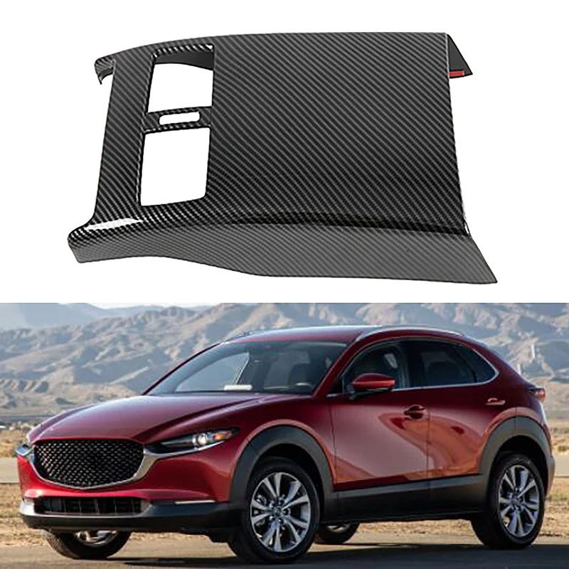 Carbon Fiber Rear Armrest Air Condition Vent Outlet Frame Cover Trim for Mazda CX-30 CX30 2020 Car