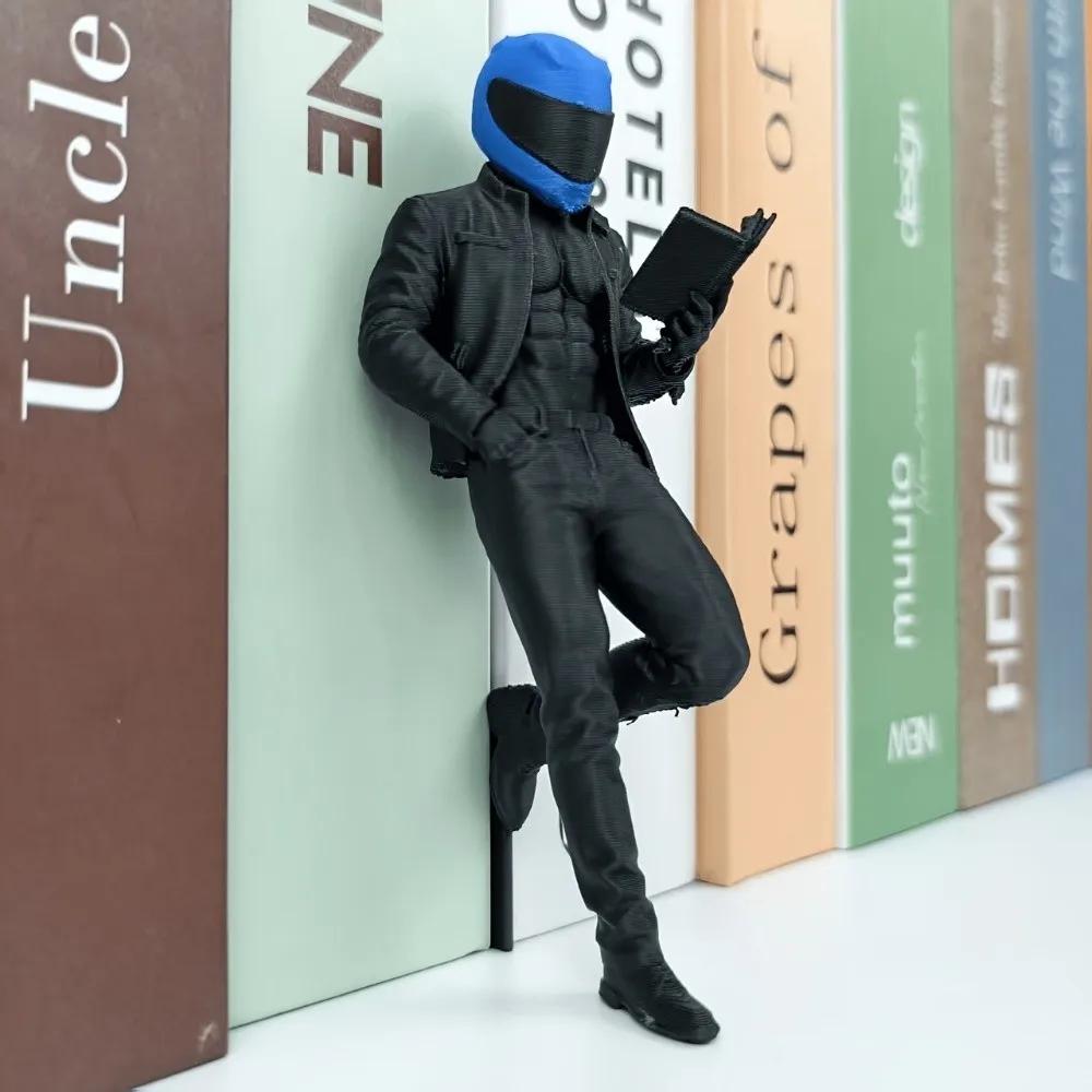 Cool Biker Motorcycle Rider Bookends 3D Printed Funny Motorcycle Rider Bookmarks Decoration Book Ornaments Reading Accessories