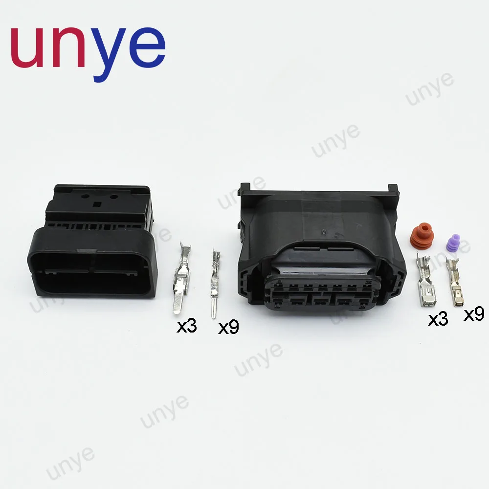 2セット 12ピン メス オス 車用LEDランプ ヘッドライト プラグ