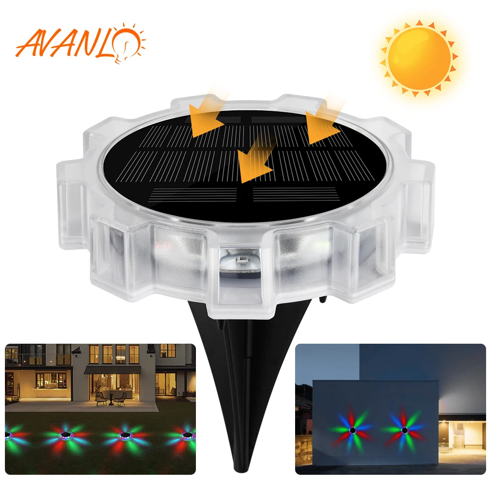 

Solar Led Lawn Lamp Outdoor Waterproof Wall Light RGB Warm Cold Yard Villa Path Balcony Garden Decoration Lights