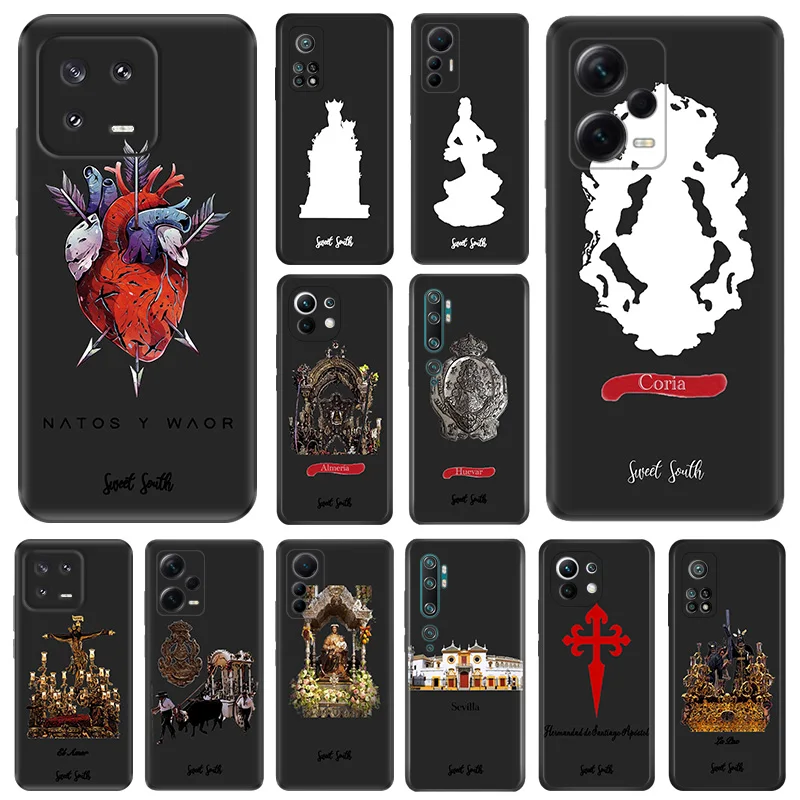 Matte Phone Cases For Redmi 12 12c 13c Note12 Note13 Pro Virgin Mary Jesus Church Xiaomi 13 Lite 12x 12t 12s 5G Soft Black Cover