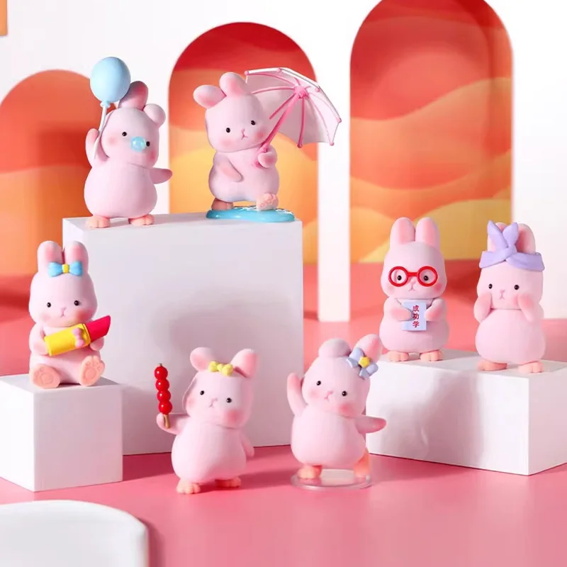 

Luliu Rabbit Daily Series Blind Box Cute Pink Kawaii Rabbit Doll Desktop Decoration Collection Surprise Holiday Birthday Gift