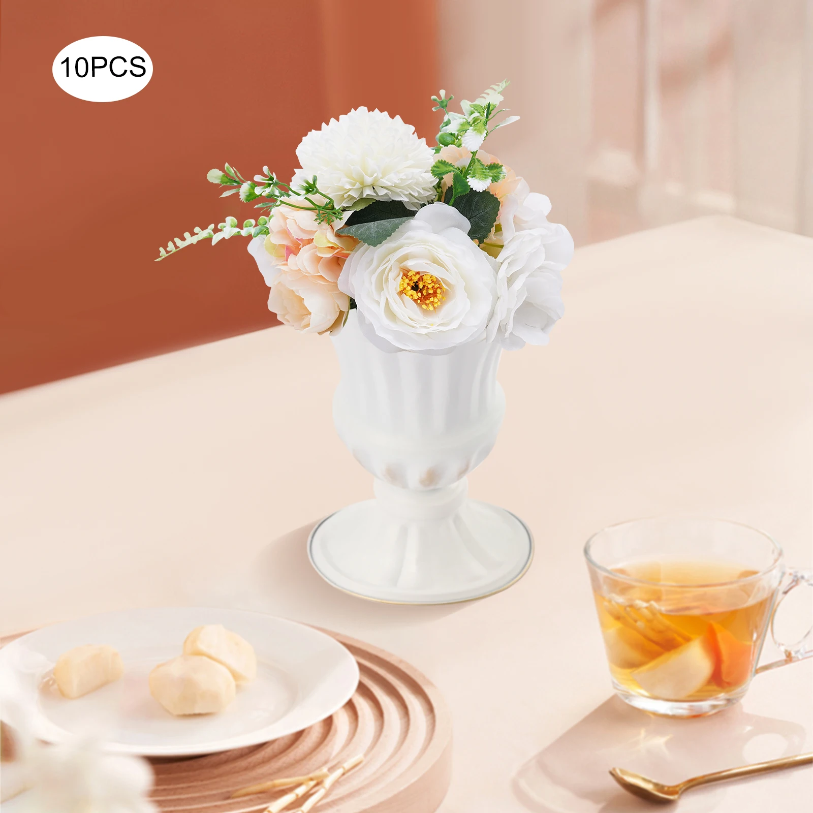 10 Pcs Artificial Fake Flowers Plastic Flower Arrangements for Wedding Table Centerpieces Decoration, Artificial Flower Bouquet