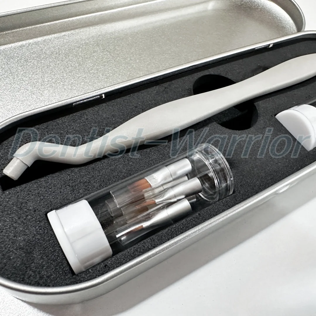 Dental Resin Brush Pen Replaceable Brushes Head Straight Curved Head Handle Mini Micro Brush Dentist Tool