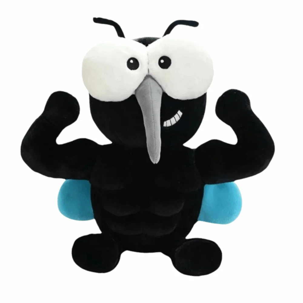 Funny Soft Mosquito Muscular Style Funny Design Stuffed Mosquito Black Blue Color Muscle Mosquito Home Decor