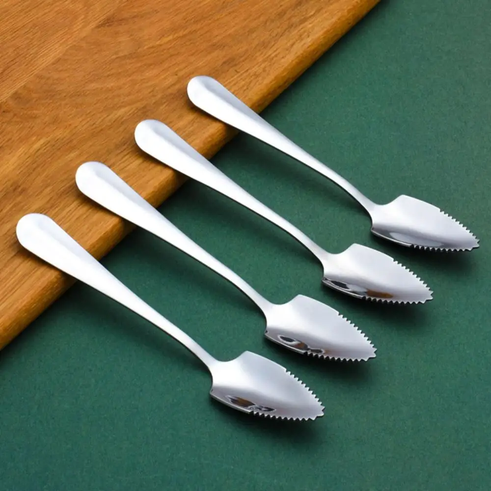 Mango Home Multifunctional Scraping Serrated Edge Grapefruit Spoon Baby Food Processer Kiwi Scoop Fruit Puree Tool