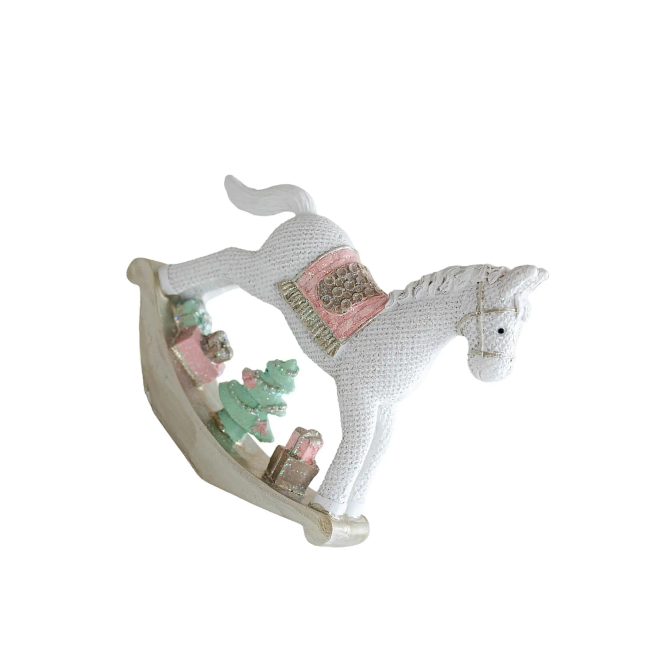 

White Christmas Statue Craft Fine Workmanship Collectible For Festive Home Decor Resin Figurine Sculpture Office Indoor