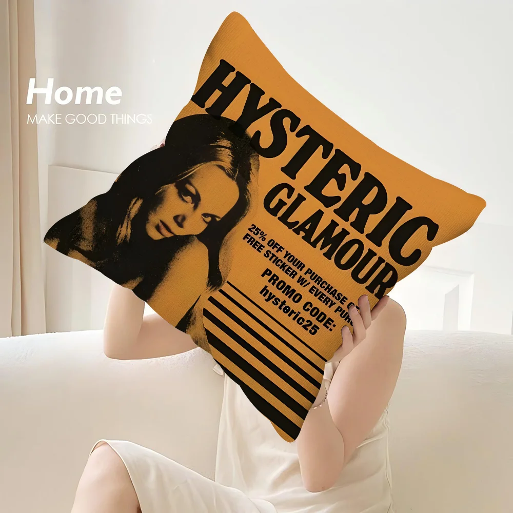 Hysteric Glamour Girl Pillow Case Sofa Decorative Home Double-sided Print Plush Square Throw Pillow Covers Cushion Decor Cover