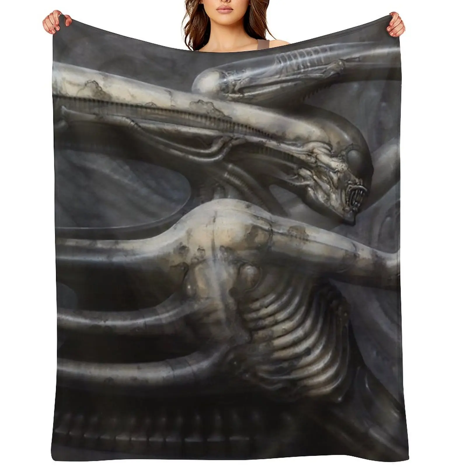 

H.R Giger - Necronomicon IV Throw Blanket Luxury Brand Extra Large Throw funny gift warm winter Blankets