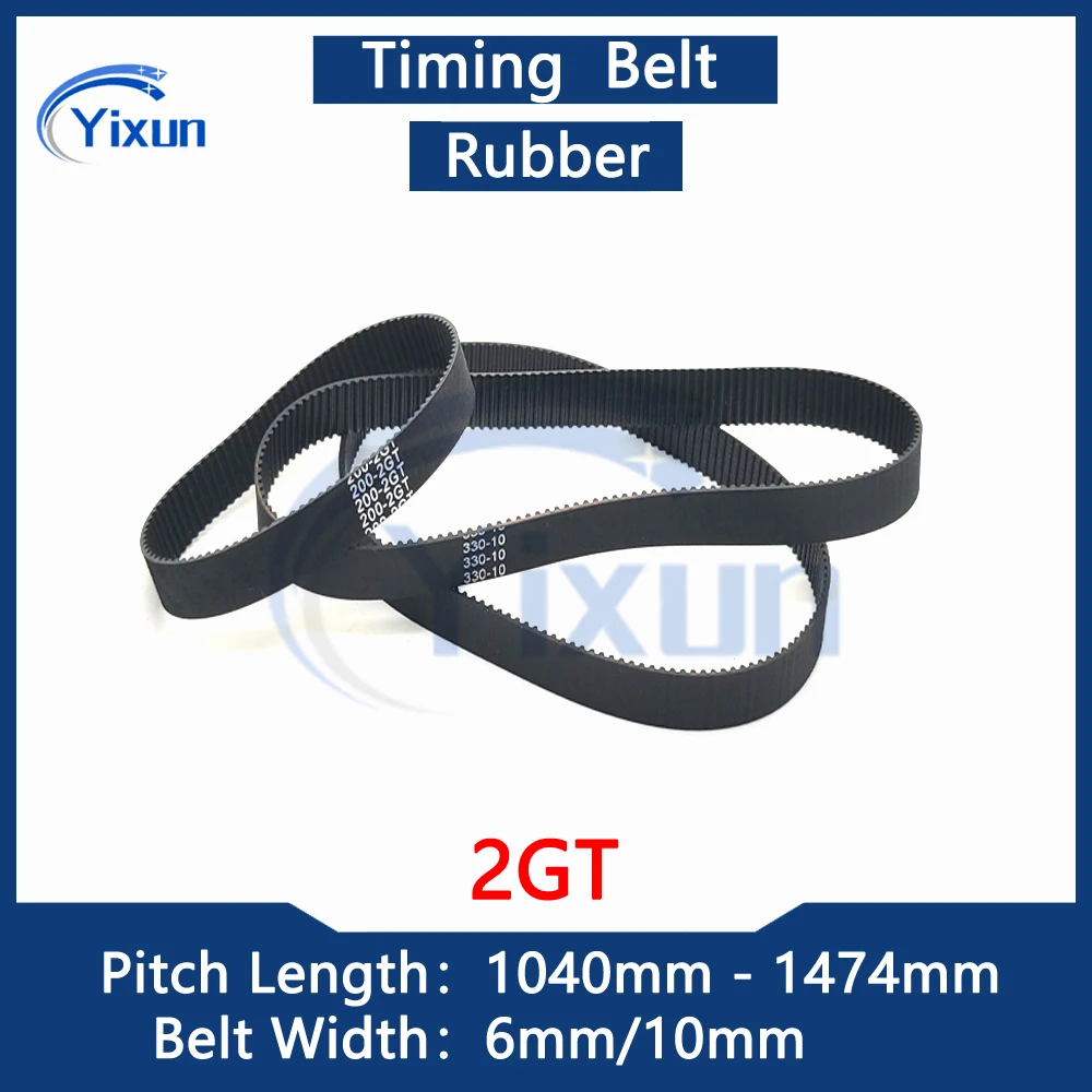 

2GT Arc Tooth Timing Belt Length 1040mm-1474mm Width 6mm/10mm G2M Rubber Synchronous Belt GT2 3D Printer Parts 2GT Drive Belt
