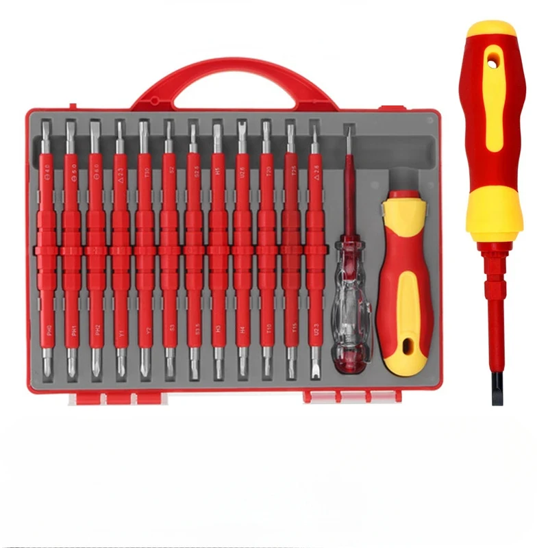 Insulated Screwdriver Set Precision Screwdriver Magnetic Slotted Torx Bits Electrician Hand Tool Kit Screw Driver Repair Tool