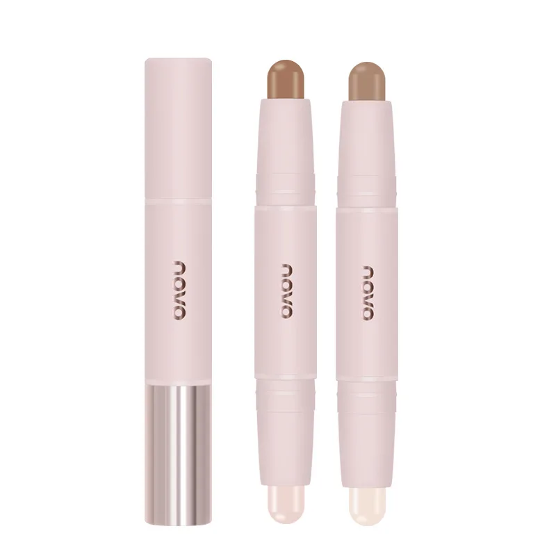 NOVO Double Headed Highlight Repair Stick Brighten Face Shadow Contouring Bronzer Concealer Highlighter Pen 3D Makeup Corrector