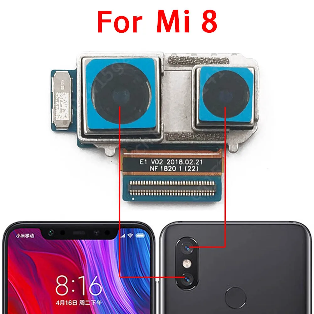 Rear Camera For Xiaomi Mi 8 Lite 9 SE 9T Pro 6 Mi6 Mi8 Mi9 Back Camera Module Backside View Repair Flex Spare Parts