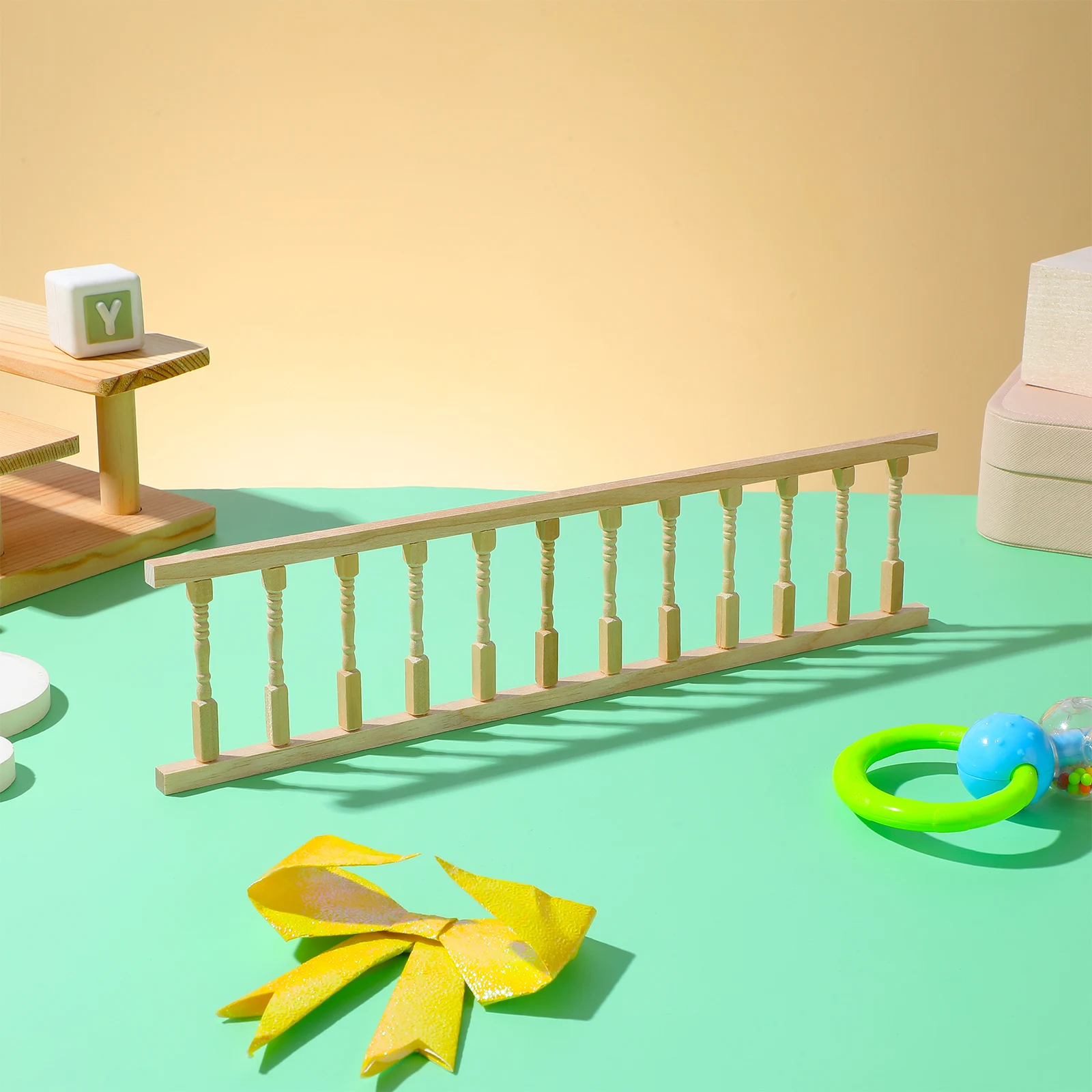 

30.5x7.5cm Wooden Miniature Fence Handrail 1:12 Scale for Dollhouse Decoration Elegant Small House Accessory Crafted