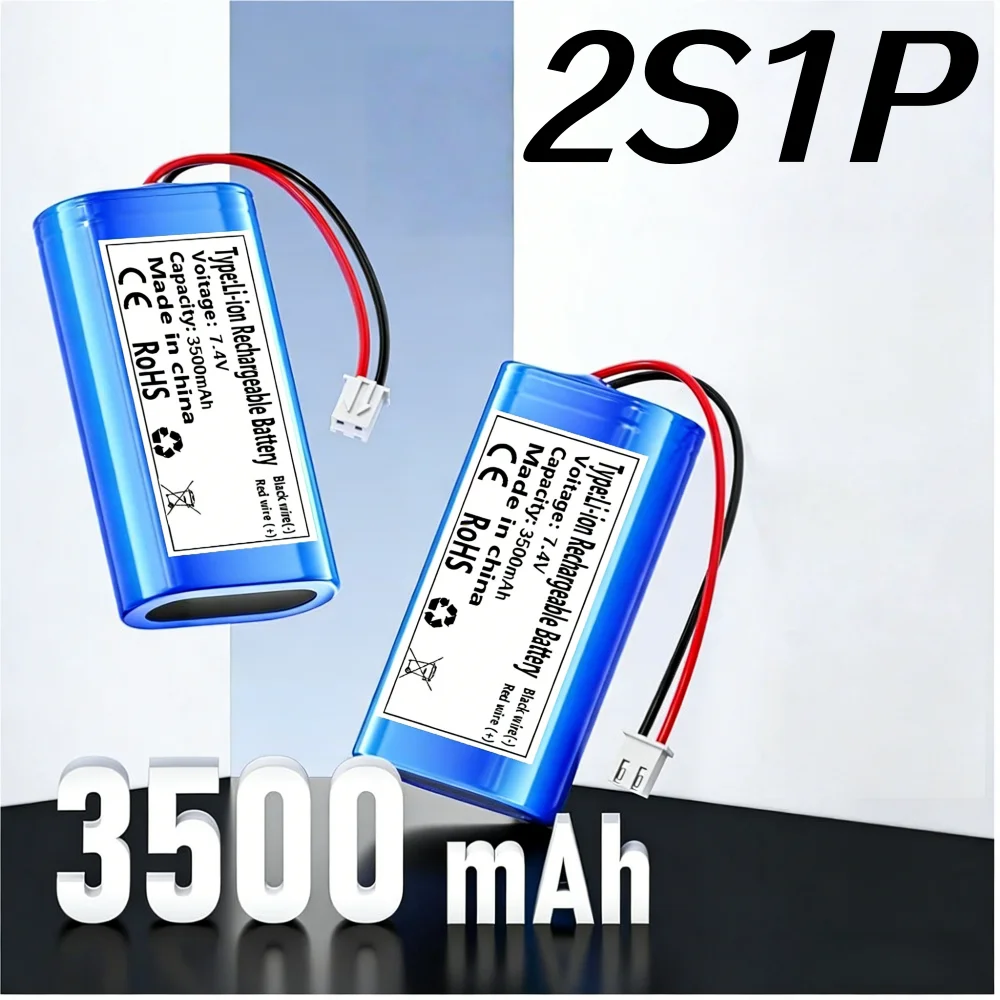 

7.4V 3500mAh Lithium Li ION Rechargeable Batteries with xh2.54-2p connector for electronics, lighting, equipment 7.4V Battery.