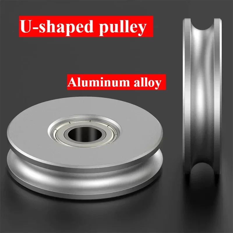 U-shaped Aluminum Alloy Track Guide Wheel Driven Wheel with Bearing Guide Belt Roller for: 10~12mm Belt Outer Diameter 60~80mm