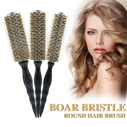 Professional Salon Hair Round Brush Boar Bristles Anti-static and Heat Resistant Ceramic Coating Hairdresser Brush Hair Brush