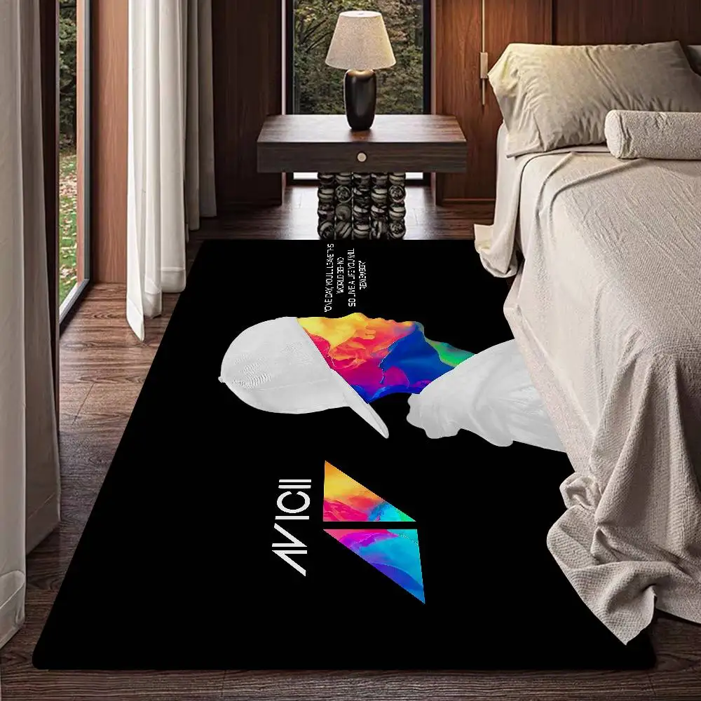 DJ A-Avicii Logo Floor Mat Retro Multiple Choice Living Room Kitchen Rug Non-Slip Modern Home Decor