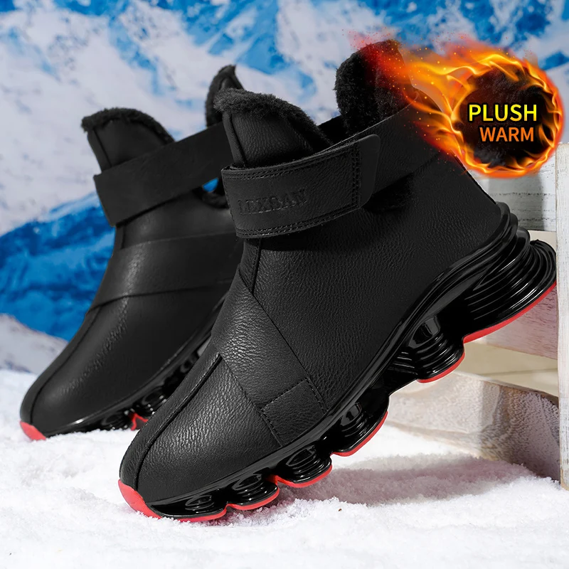 

Urban Functional Style: Men's Waterproof Thermal Boots, Thick Plush Lining, Slip-On Winter Fashion Boots