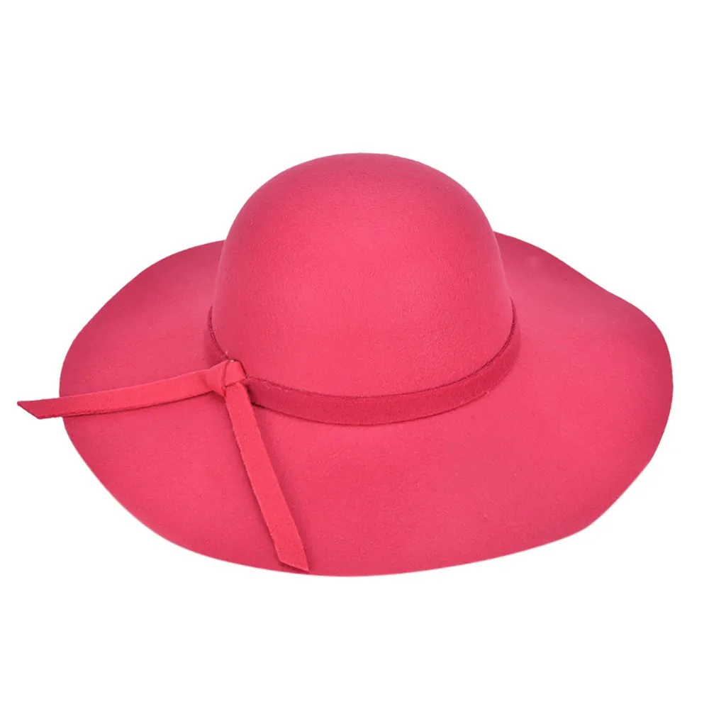 Ladies’ Fashion Solid Color Wide Brimmed Elegant Fedoras Hat For Parties Suitable For Dress Basics And Versatile Sunshade Gorra