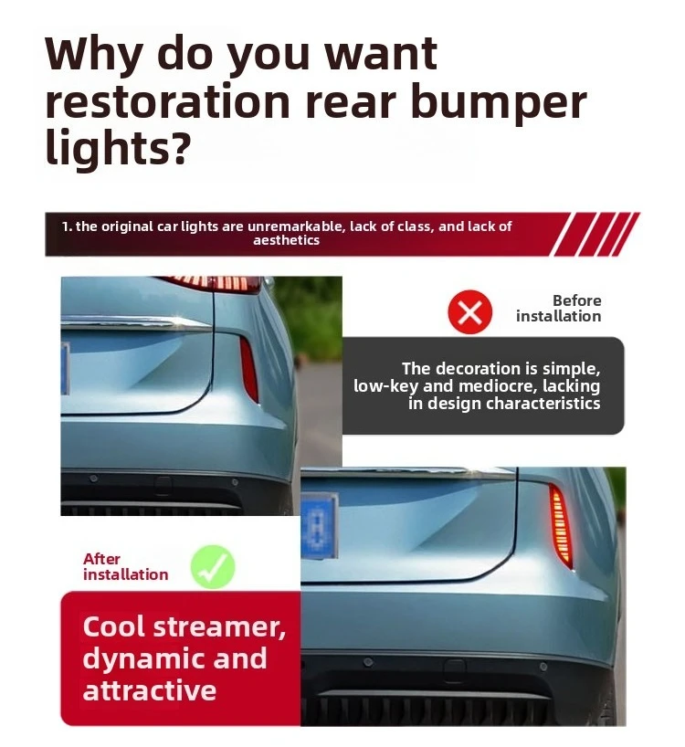 For GWM Haval H6 2021-2024 Car Rear Bumper Light Reflector Led Dynamic Turn Signal Driving Brake Warning Lights Modification detail image 5