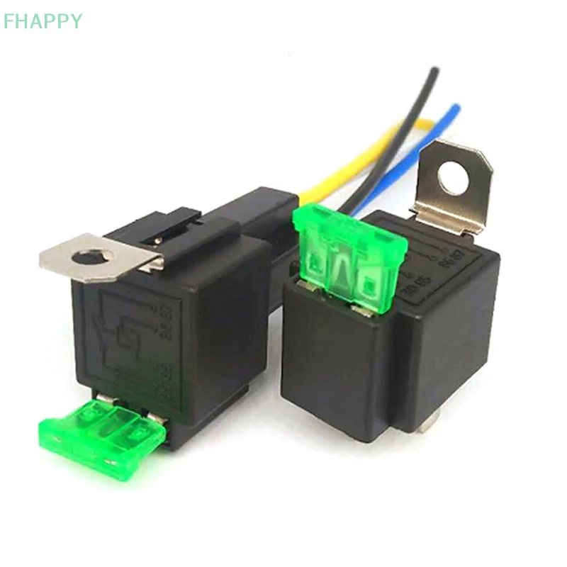 Relé automático con voltaje de bobina de fusible, Rel de vehículo, 12V, 24V, CC, 4 pines, 5 pines, 30A, 4 P, 24V, 4 P, 12V, 5 P, 1 unidad