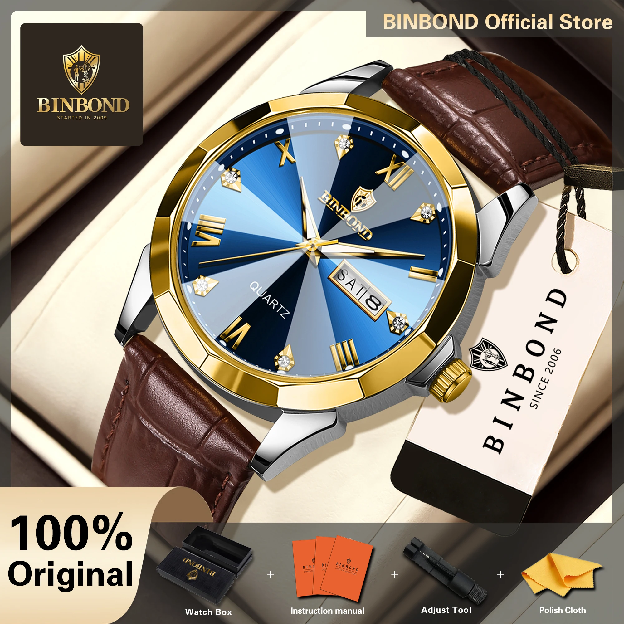 Smartwatch Luxury Watches For Men - BINBOND Jam Tangan Pria Original dengan