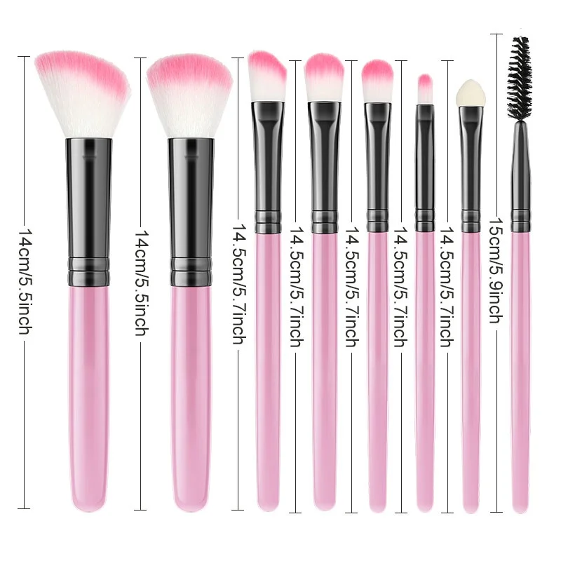 메이크업 브러쉬, 8개 여행용 메이크업 브러쉬 세트 화장품 브러쉬 파운데이션 컨실러 파우더 얼굴 눈 메이크업 브러쉬 키트