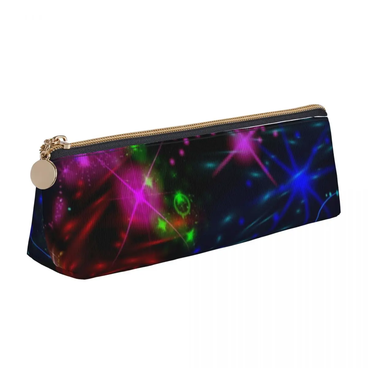 Kolorowy piórnik z farbą neonową Swirls Stars Spirals Large Pen Box Boy Girl PU Leather Pencil Cases Design Stationery Organizer