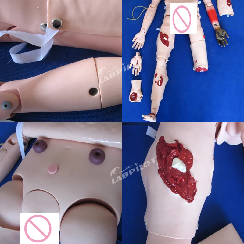 Advanced Trauma Manikin,Full Body Simulation Injuriy Nursing Dummy  Patient Care Mannequin