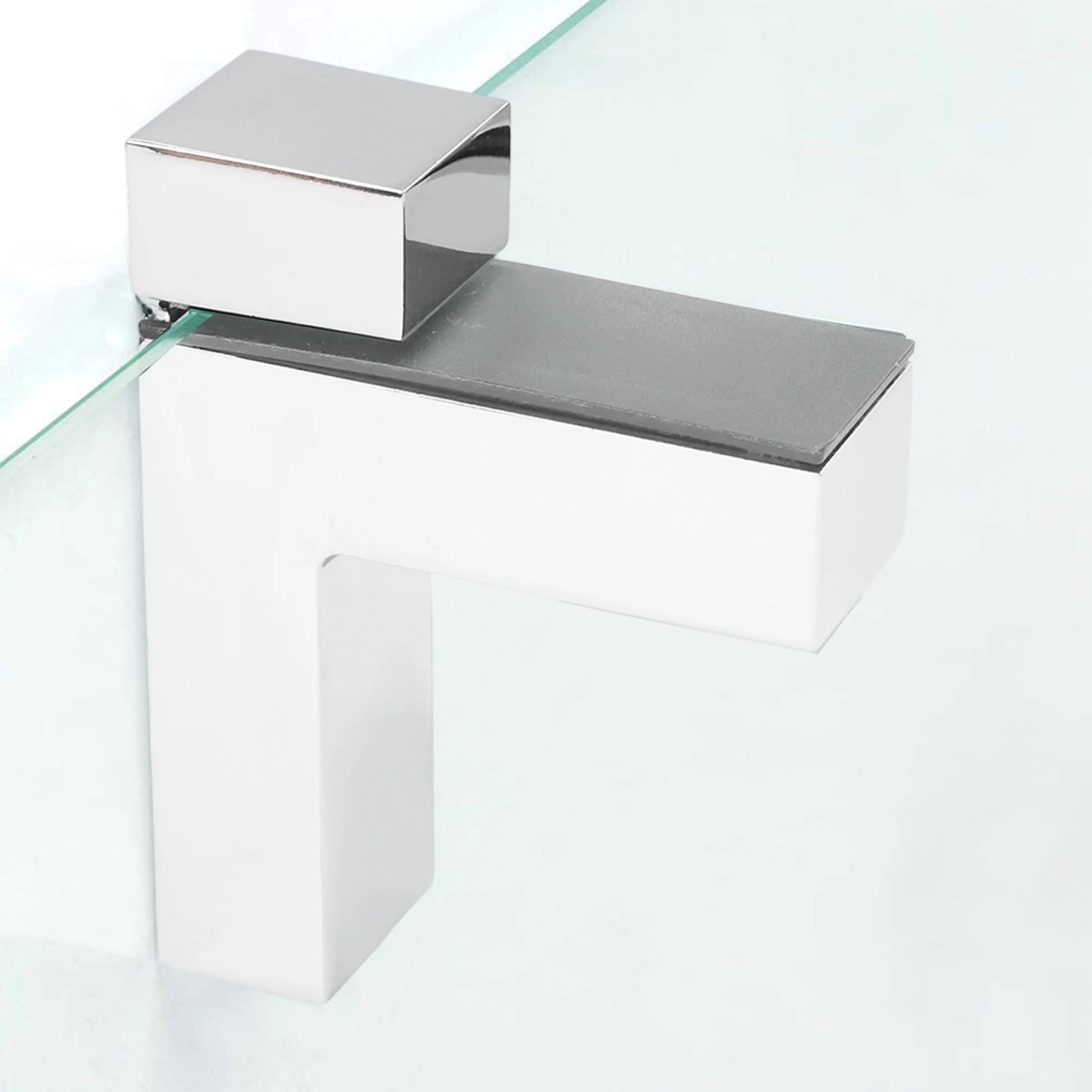 

Набор из 2 регулируемых металлических кронштейнов F-образной формы для стеклянных или деревянных полок, опорные кронштейны из цинкового сплава для ванной комнаты и витринных полок