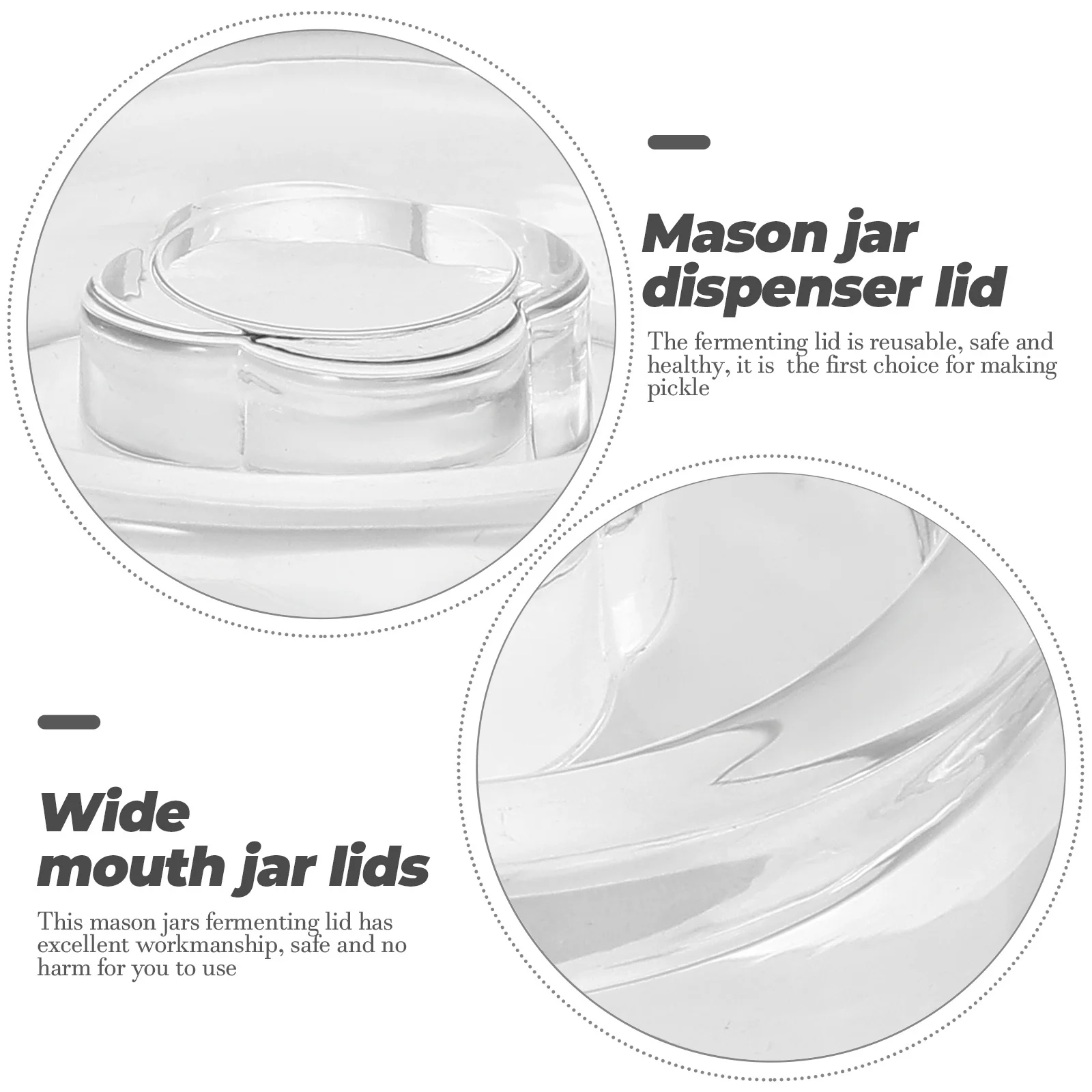 

Transparent Glass Fermenting Lids for Wide Mouth Jars Heavy Duty Stone Weights Included Mason Jar Pickle Fermentation Kit