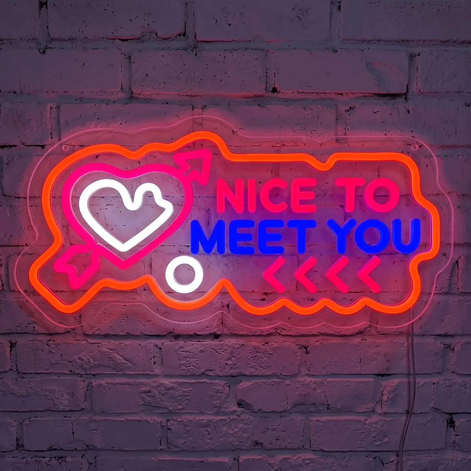 Nice To Meet You Neon Sign USB Dimmable LED Lights For Bedroom Dorm Gaming Room Beauty Salon Coffee Shop Party Wall Decor Gift