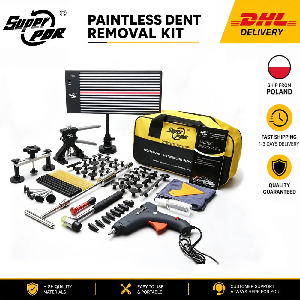 Werkzeugset zur Reparatur von Autobeulen, lackschonendes Ausbeulwerkzeug, Karosserie-Ausbeulzieher, Hammer & Stäbe, DIY-Werkzeug zur Entfernung von Hagelschäden an Fahrzeugen