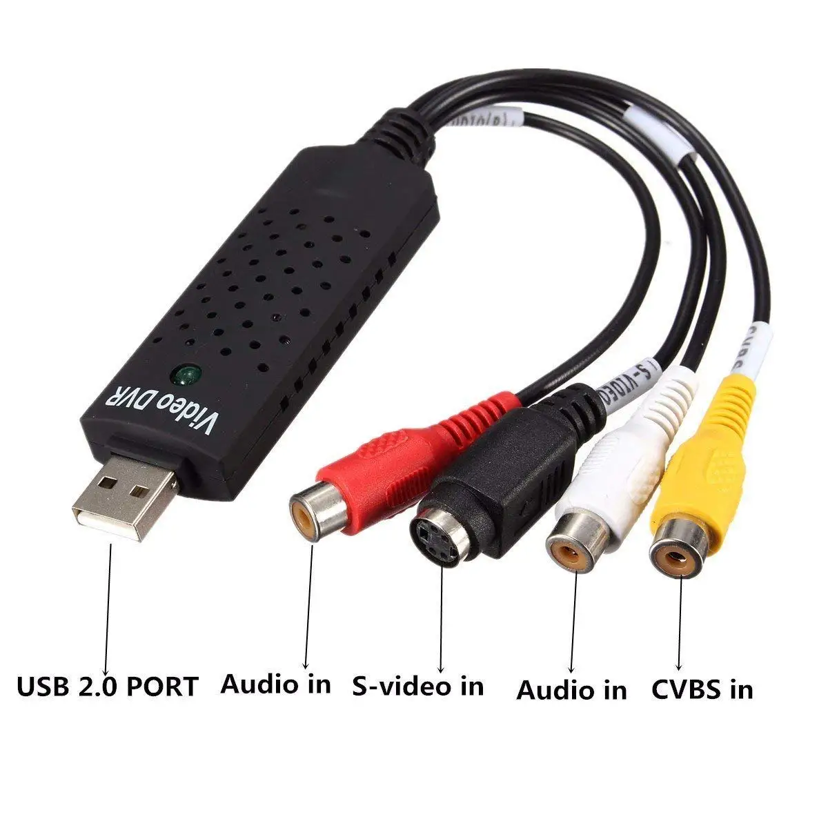 USB Audio Video Capture Card Adapter with USB Cable USB 2.0 to RCA Video Capture Converter For TV DVD VHS Capture Device