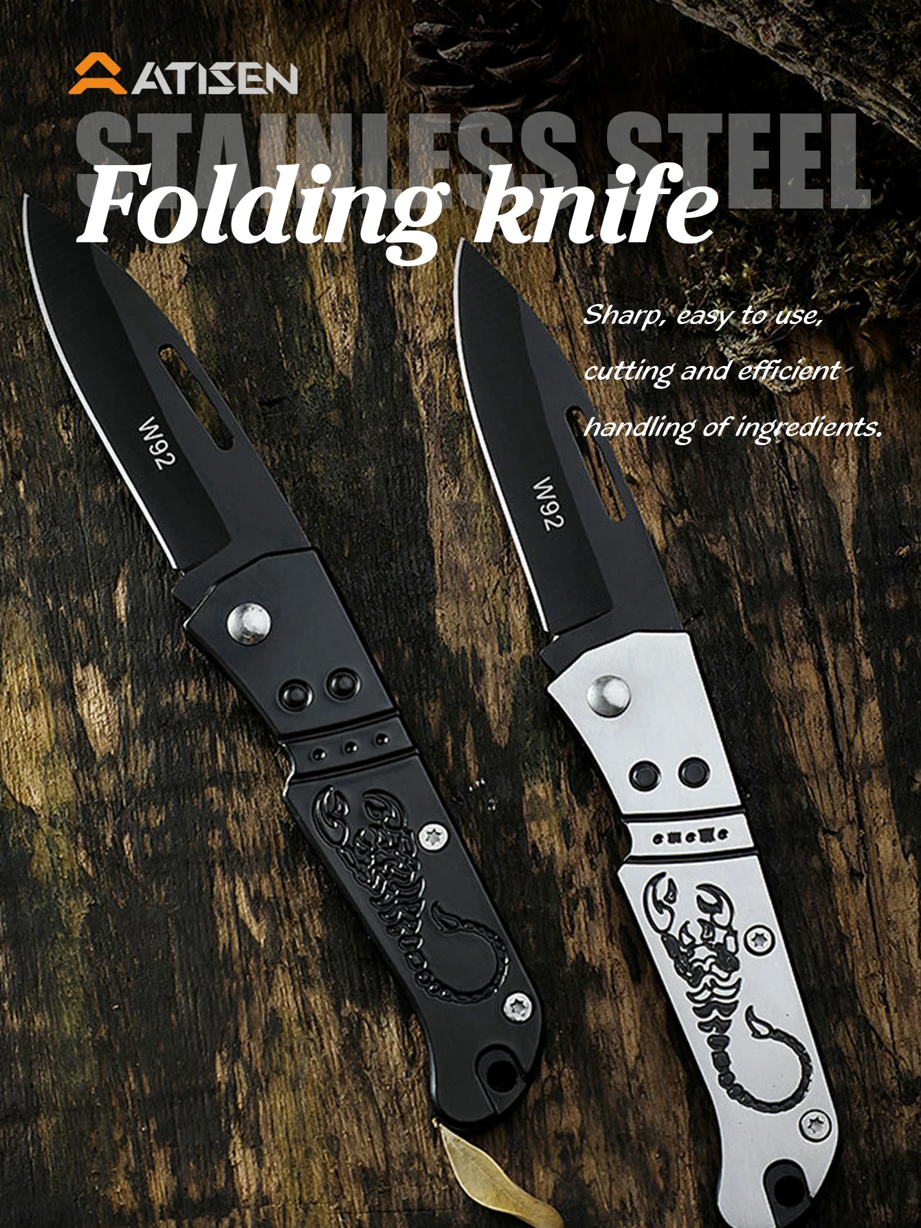 

Stainless Steel Folding Knife Fillet Knife fishing boat fishing accessories with PP Handle Easy To Carry Camping Meat Cutting